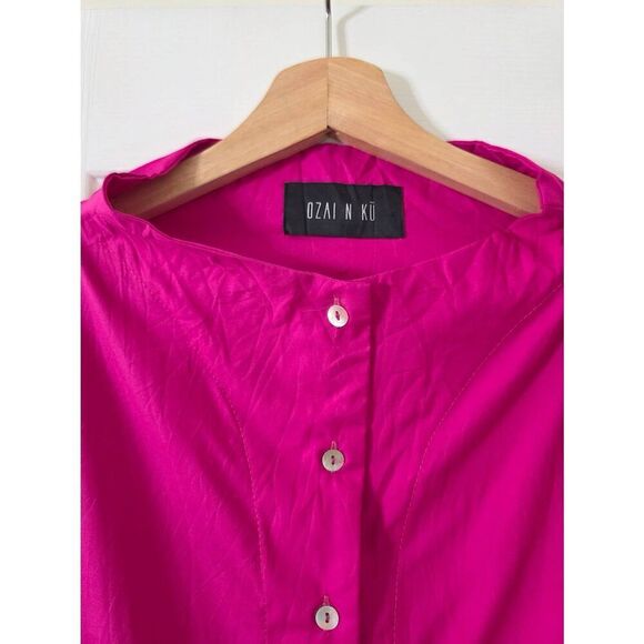 Ozai N Ku Siri Crinkle Funnel Top In Fuchsia Size 2 (L/XL) - Picture 3 of 10